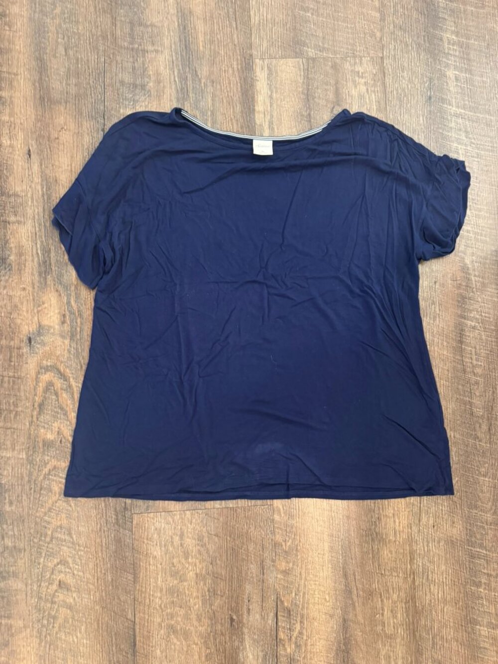 Navy Blue Flutter Sleeve Short Sleeve Shirt by Soma - Women's Size XL